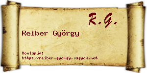 Reiber György névjegykártya